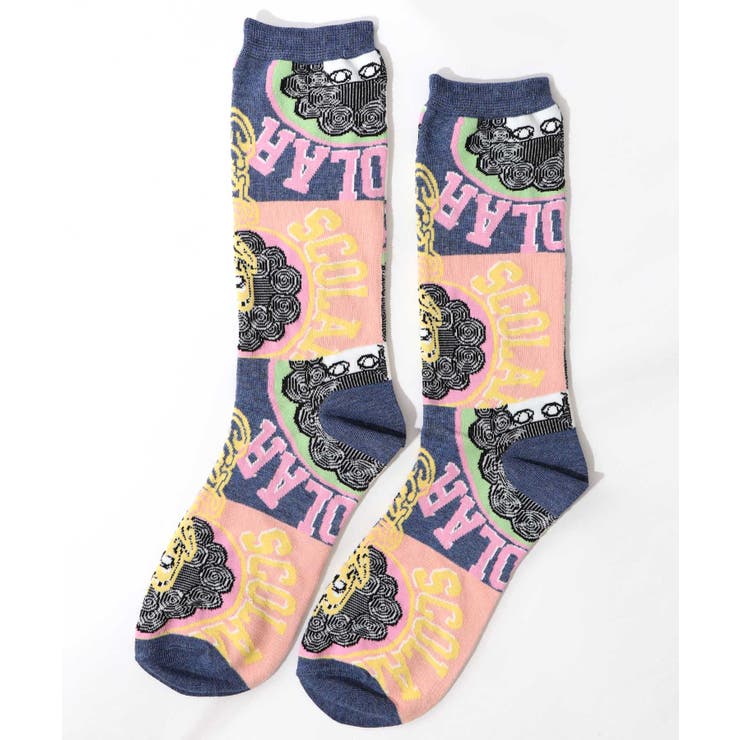 ブルー | スカラーポップ柄ソックス | ScoLar