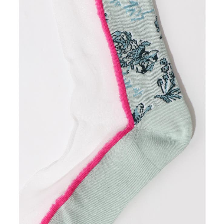 スカラー花柄切替テグスソックス | ScoLar | 詳細画像3 