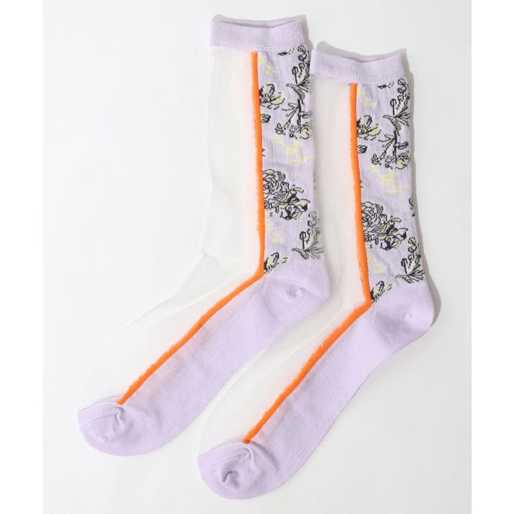 スカラー花柄切替テグスソックス | ScoLar | 詳細画像6 