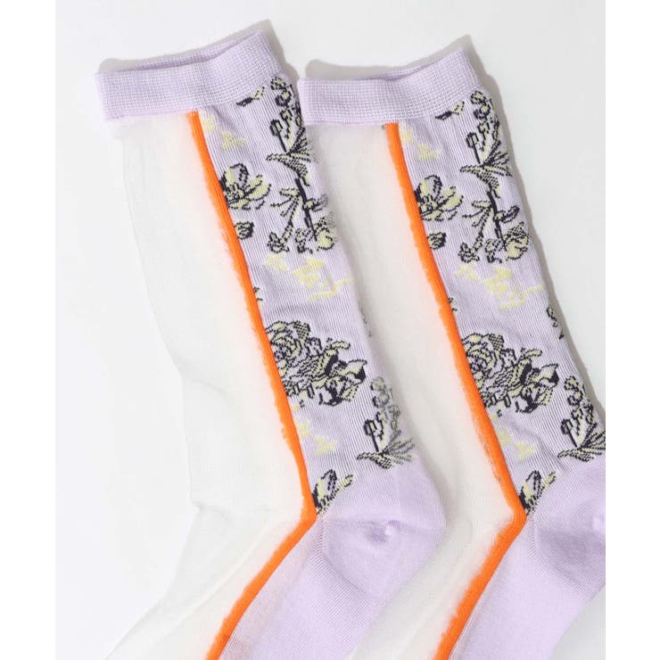 スカラー花柄切替テグスソックス | ScoLar | 詳細画像7 