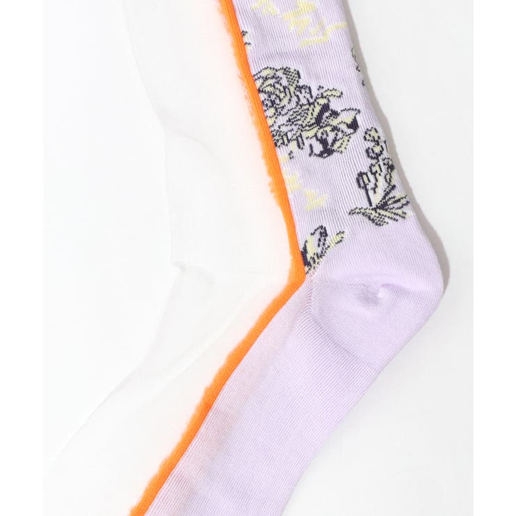 スカラー花柄切替テグスソックス | ScoLar | 詳細画像8 