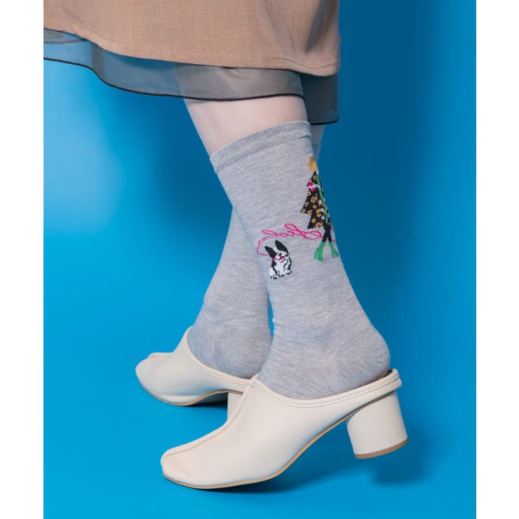 スカラー犬の散歩柄ソックス | ScoLar | 詳細画像2 