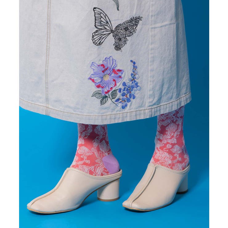 パープル | スカラーフロートきのこ柄ソックス | ScoLar