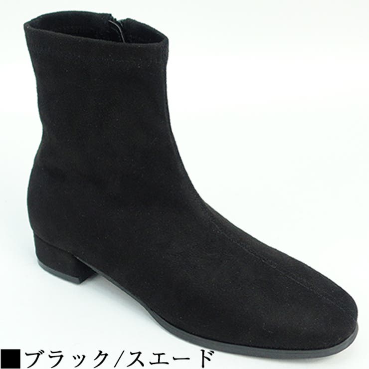 スクエアストレッチショートブーツ　黒　ブラック 楽天市場】10日10％offクーポン◇ショートブーツ レディース