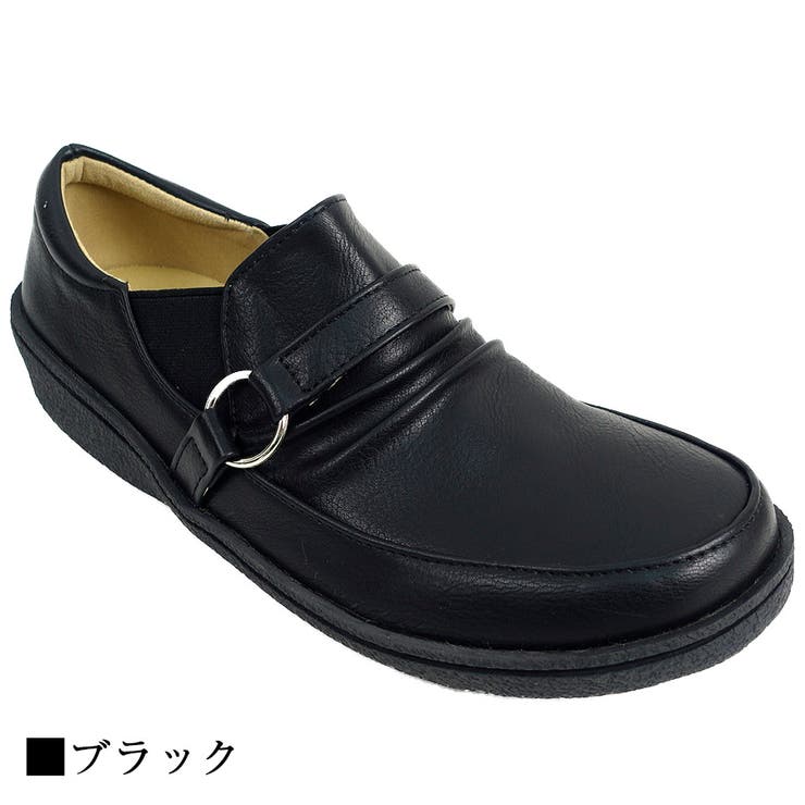 ブラック | 【2025年春夏新作レディースシューズ】甲ベルトデザインフラットシューズ | Scramble