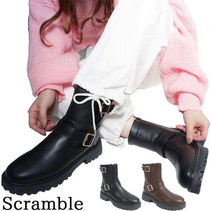 サイドジップ厚底エンジニアブーツ | Scramble | 詳細画像1 