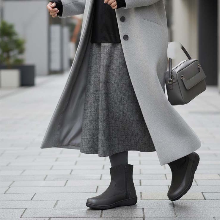 グレー | サイドジップデザインファーブーツ カジュアル | Scramble