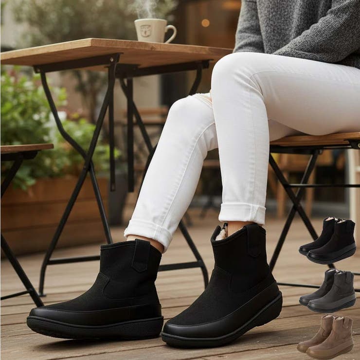 サイドジップデザインファーブーツ カジュアル | Scramble | 詳細画像1 