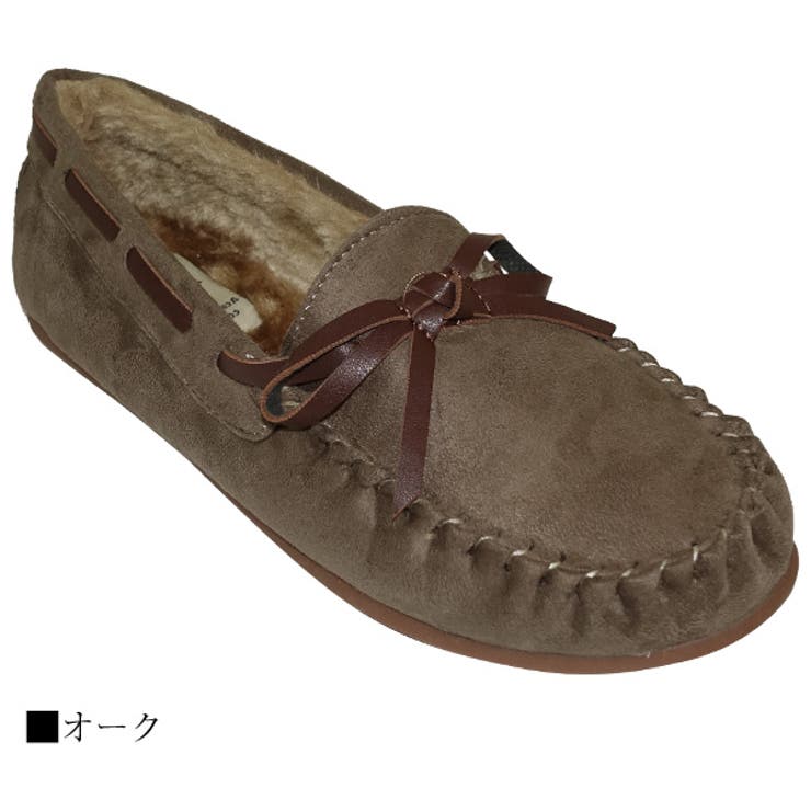 中敷きボアスエードリボンモカシン フラットシューズ ぺたんこ | Scramble | 詳細画像3 