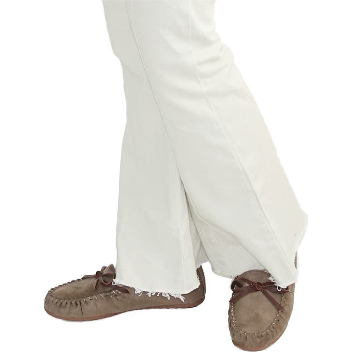 オーク | 中敷きボアスエードリボンモカシン フラットシューズ ぺたんこ | Scramble