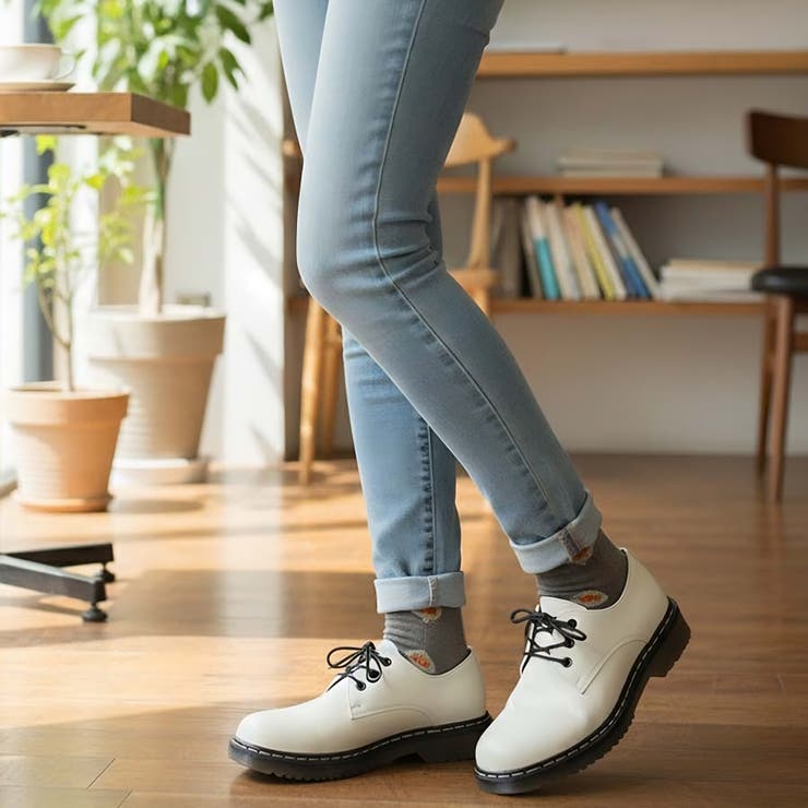 3ホールレースアップシューズ マニッシュ フラットシューズ[品番