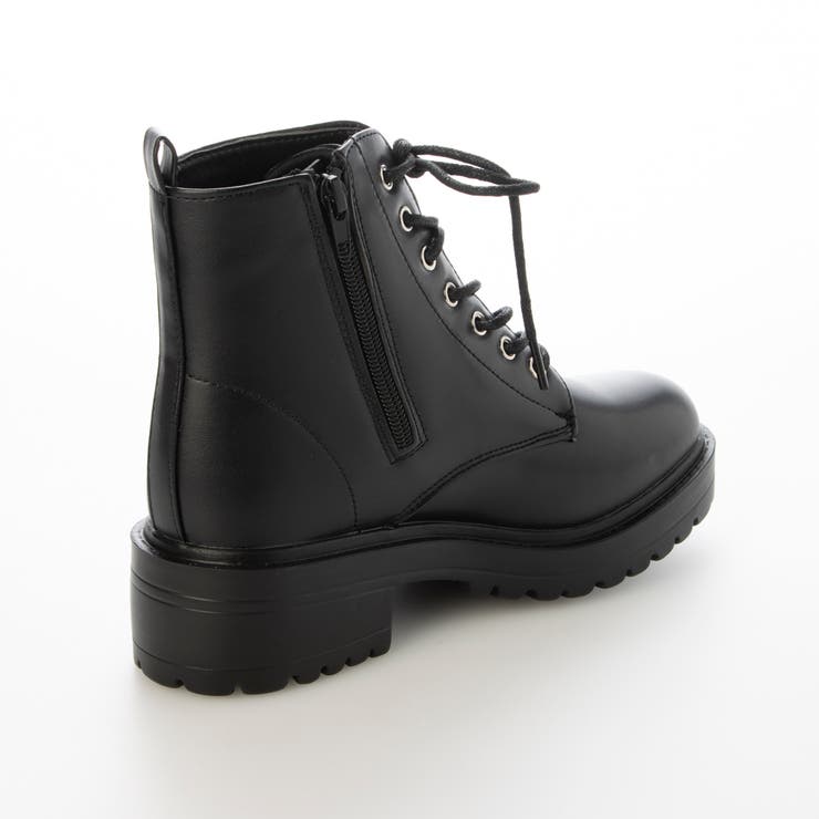 厚底レースアップショートブーツ マニッシュ 韓国ファッション | Scramble | 詳細画像3 