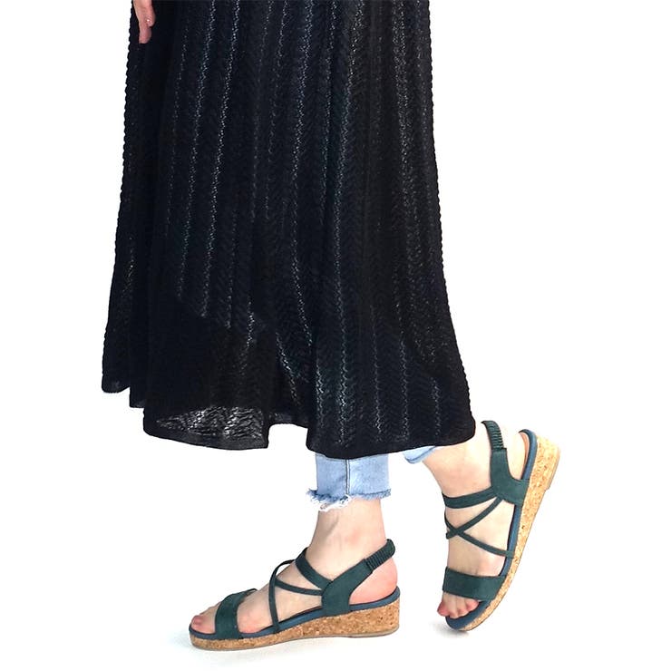 21夏新作サンダル ラウンドトゥスエードクロスゴムサンダル ローウエッジ 品番 Incs Scramble スクランブル のレディースファッション通販 Shoplist ショップリスト