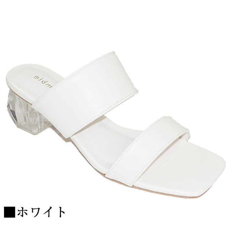 ダブルベルトクリアヒールミュールサンダル | Scramble | 詳細画像4 