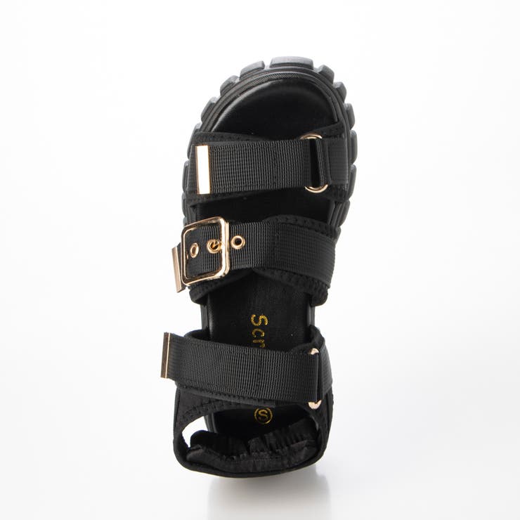 ベルト付きトラックソールスポーツサンダル 厚底 カジュアル