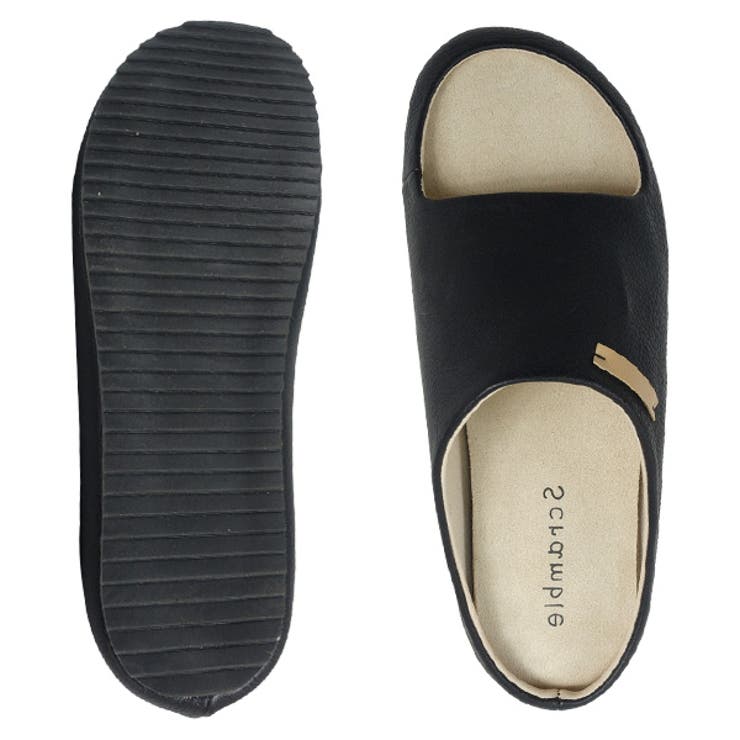 オープントゥフラットサンダル スリッパ ふわもちクッション | Scramble | 詳細画像4 