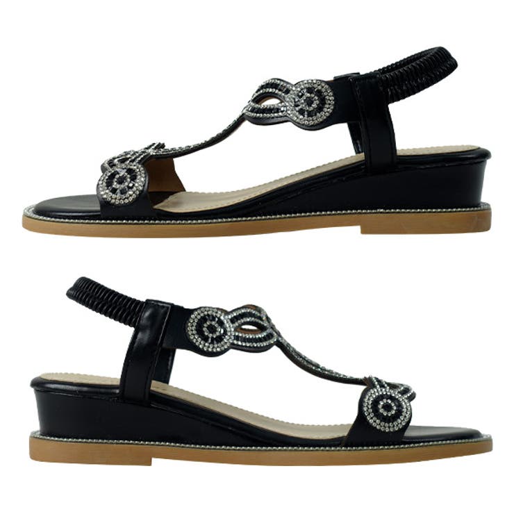 Tストラップローウェッジビジューサンダル | Scramble | 詳細画像5 