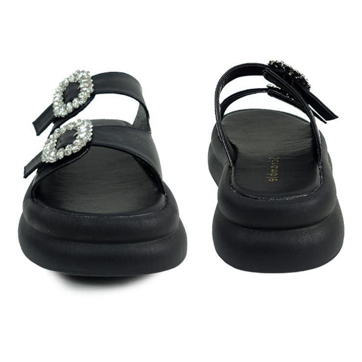 厚底ダブルベルトビジューバックルサンダル | Scramble | 詳細画像6 