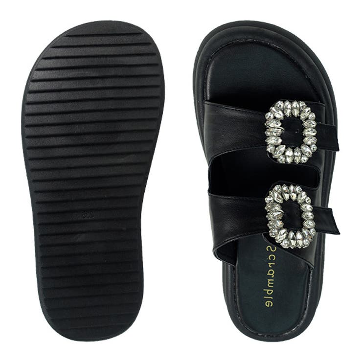 厚底ダブルベルトビジューバックルサンダル | Scramble | 詳細画像7 