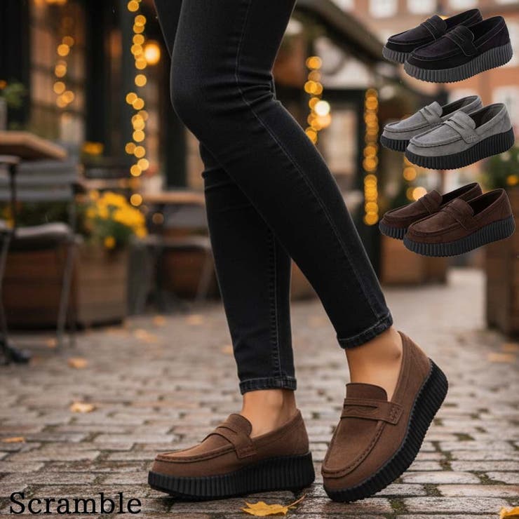 厚底ローファースエードシューズ[品番：INCS0003517]｜Scramble