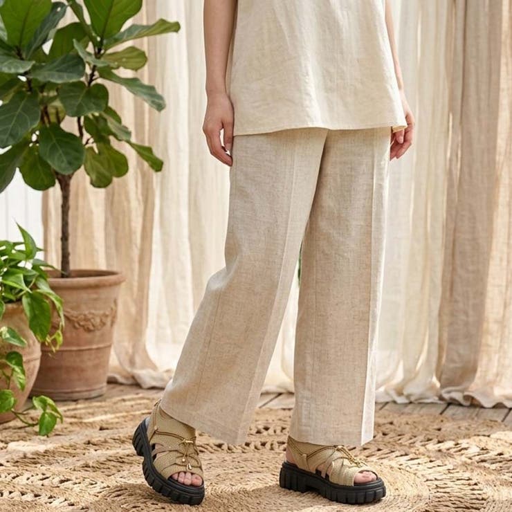 ベージュ/ブラック | 最旬！メッシュ × ドローストリング 厚底スニーカーサンダル | Scramble