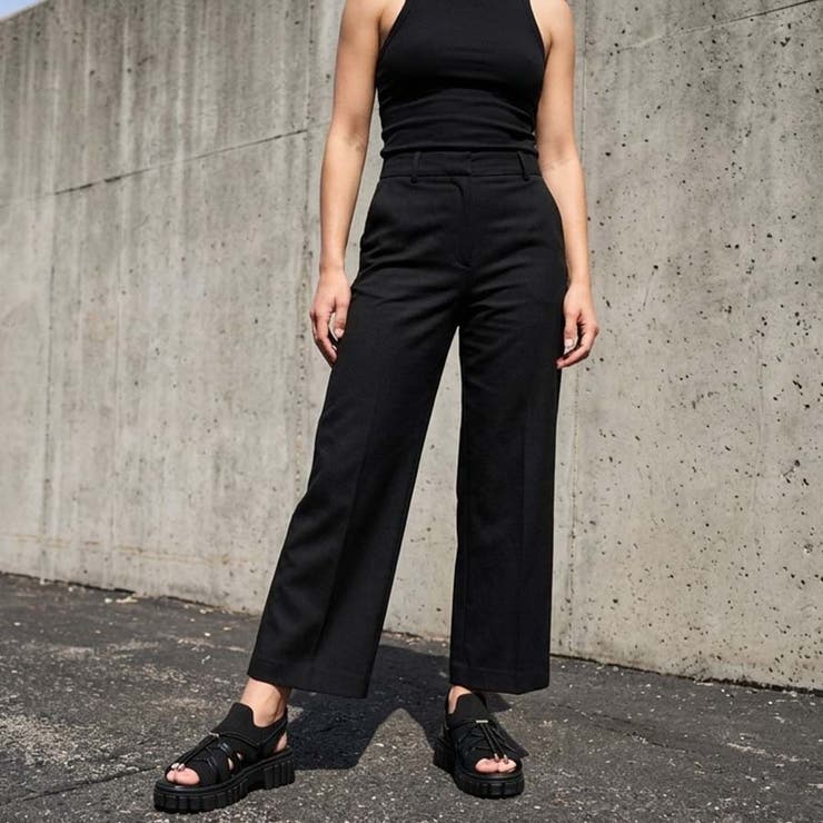 ブラック | 最旬！メッシュ × ドローストリング 厚底スニーカーサンダル | Scramble