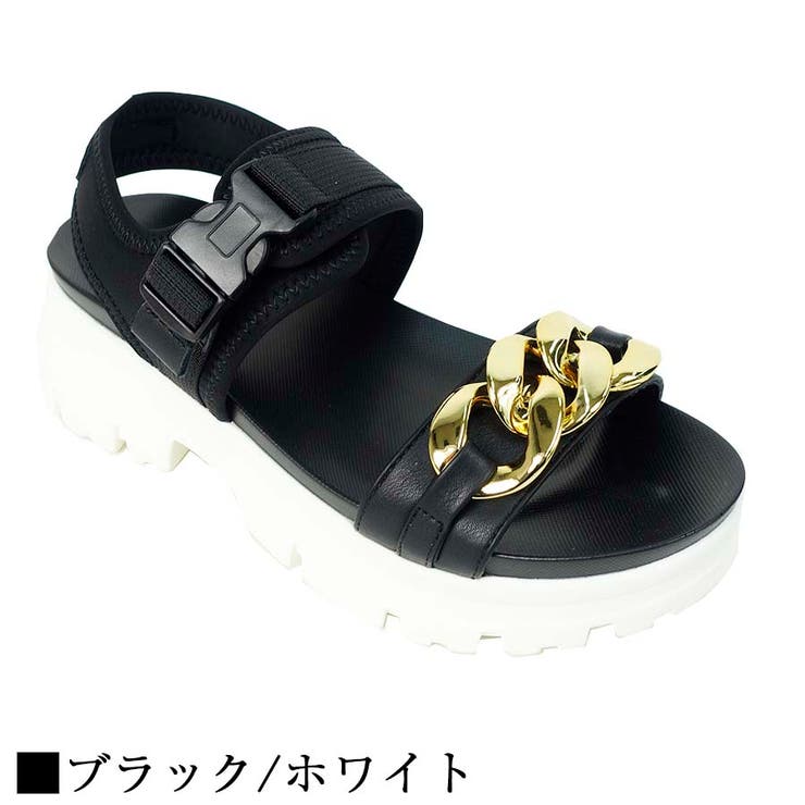 存在感抜群！ゴールドチェーン × ボリューム厚底 スポーツサンダル | Scramble | 詳細画像4 