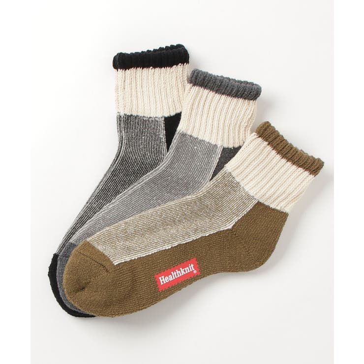 ホワイト系その他2 | 【Healthknit】3足セットヘビーウェイトミドルソックス | SETUP7【MEN】