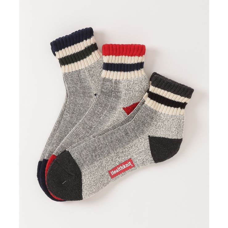 最高級 Healthknit】3足セットヘビーウェイトミドルソックス[品番 レディースウェア