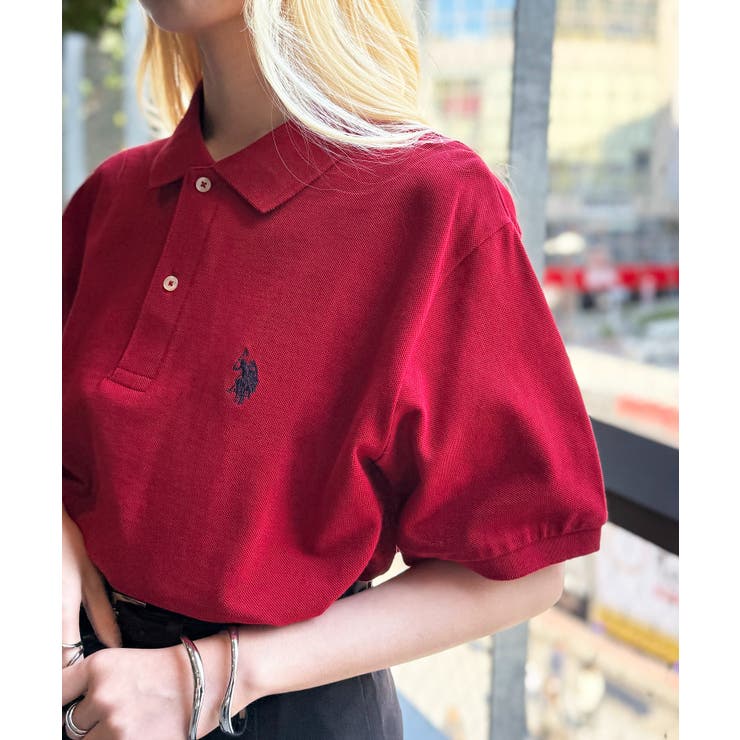 レッド | 【U.S. POLO ASSN.】ワンポイントロゴPOLOシャツ | SETUP7【WOMEN】