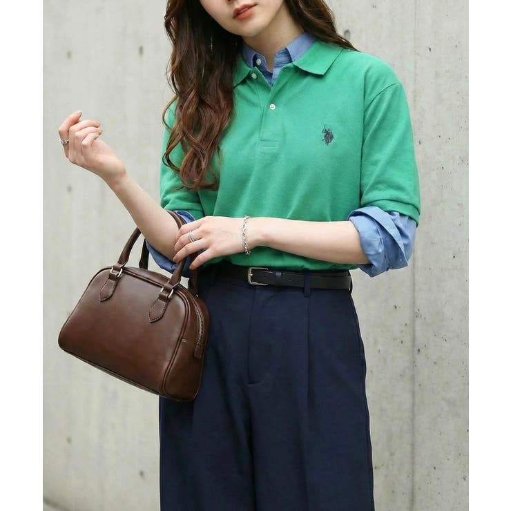 グリーン | 【U.S. POLO ASSN.】ワンポイントロゴPOLOシャツ | SETUP7【WOMEN】