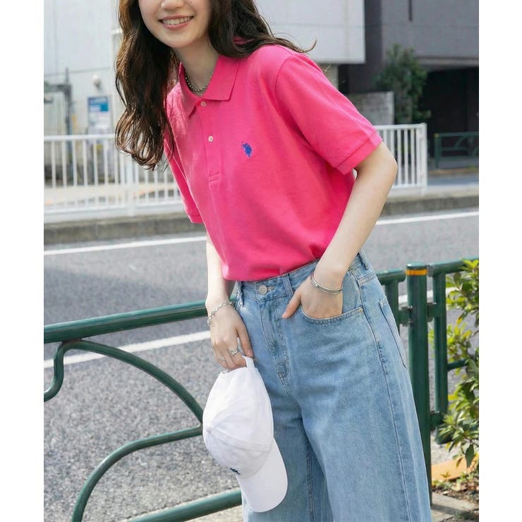 ピンク | 【U.S. POLO ASSN.】ワンポイントロゴPOLOシャツ | SETUP7【WOMEN】