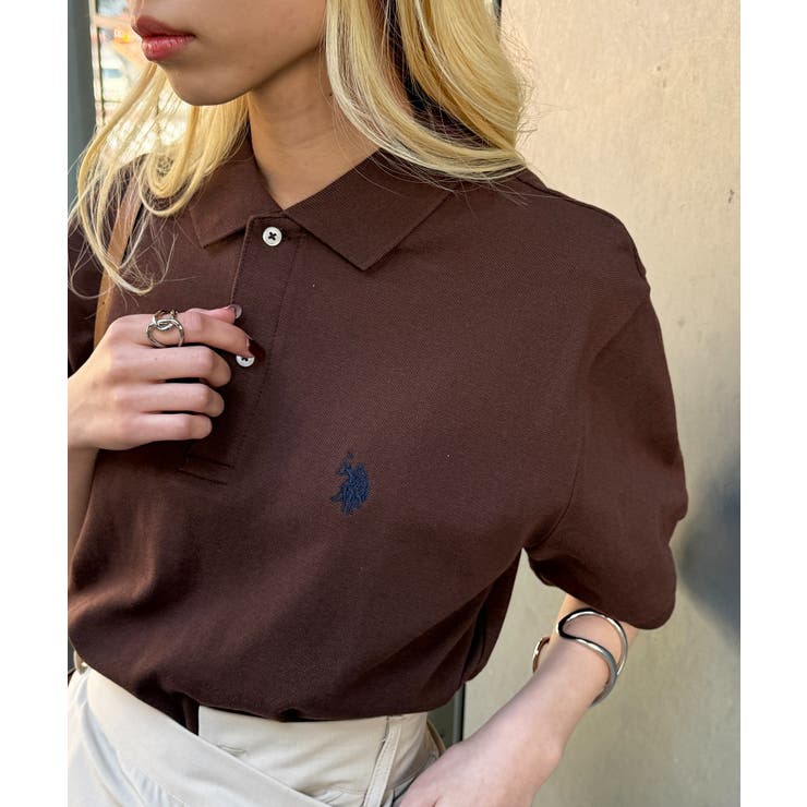 ダークブラウン | 【U.S. POLO ASSN.】ワンポイントロゴPOLOシャツ | SETUP7【WOMEN】