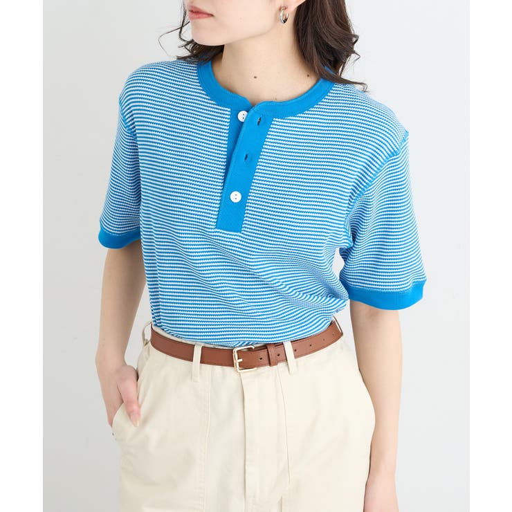 ロイヤルブルー | 【Healthknit】ヘンリーネックワッフル半袖パックTEEシャツ サーマル半… | SETUP7【MEN】