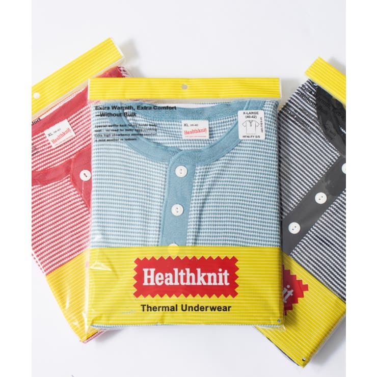 ブルー | 【Healthknit】ヘンリーネックワッフル半袖パックTEEシャツ サーマル半… | SETUP7【MEN】