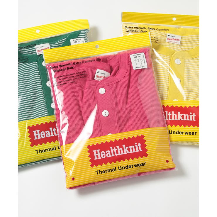 ピンク | 【Healthknit】ヘンリーネックワッフル半袖パックTEEシャツ サーマル半… | SETUP7【MEN】