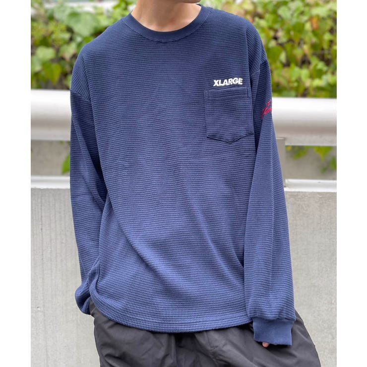 グリーン】【XLARGE】サーマルポケットクルーネックスウェット[品番