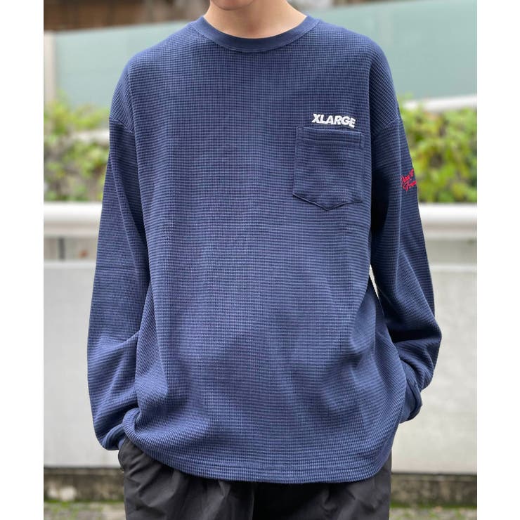 グリーン】【XLARGE】サーマルポケットクルーネックスウェット[品番