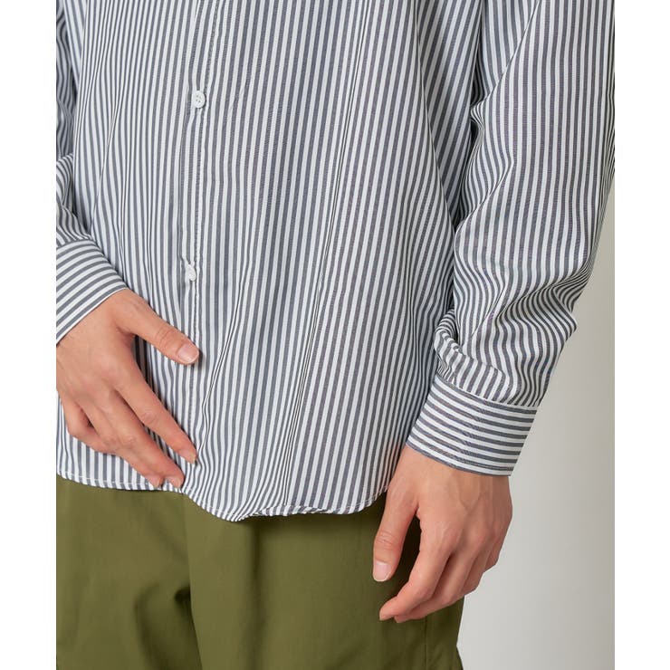 フィルメランジェ SULLIVAN ストライプ シャツ 4 日本製 NON IRON QUICK DRY JERSEY ブラウンロンドンストライプシャツ