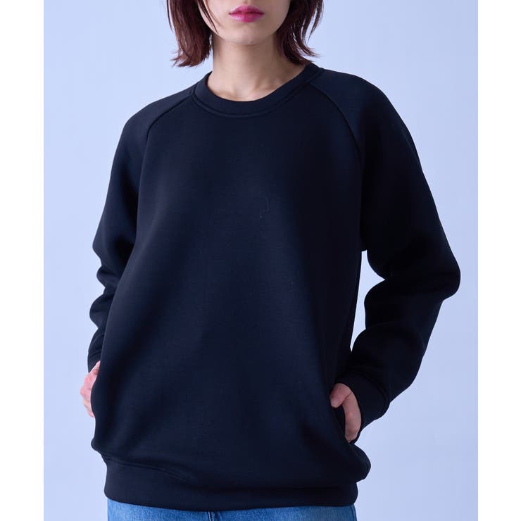 ブラック | ドライストレッチクルーネックトレーナー長袖 ダンボールニット MS2131 | SETUP7【MEN】