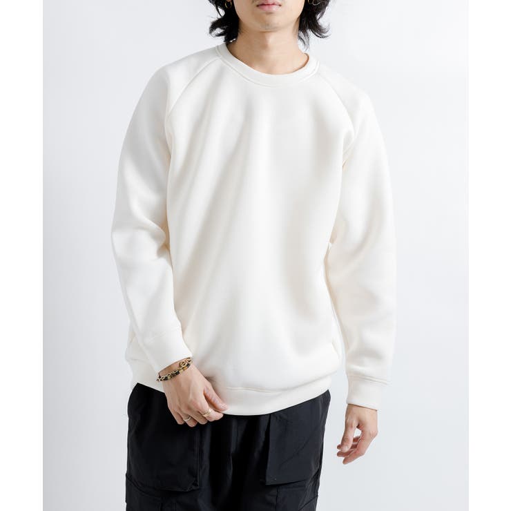 ホワイト | ドライストレッチクルーネックトレーナー長袖 ダンボールニット MS2131 | SETUP7【MEN】