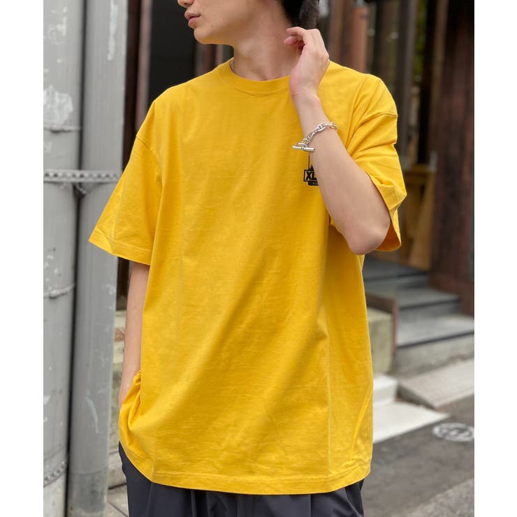 イエロー】【XLARGE】バックプリントTシャツ[品番：TTMW0000197