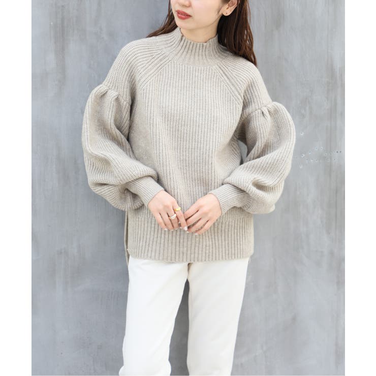 SETUP7】バルーンスリーブハイネックプルオーバーニット trc