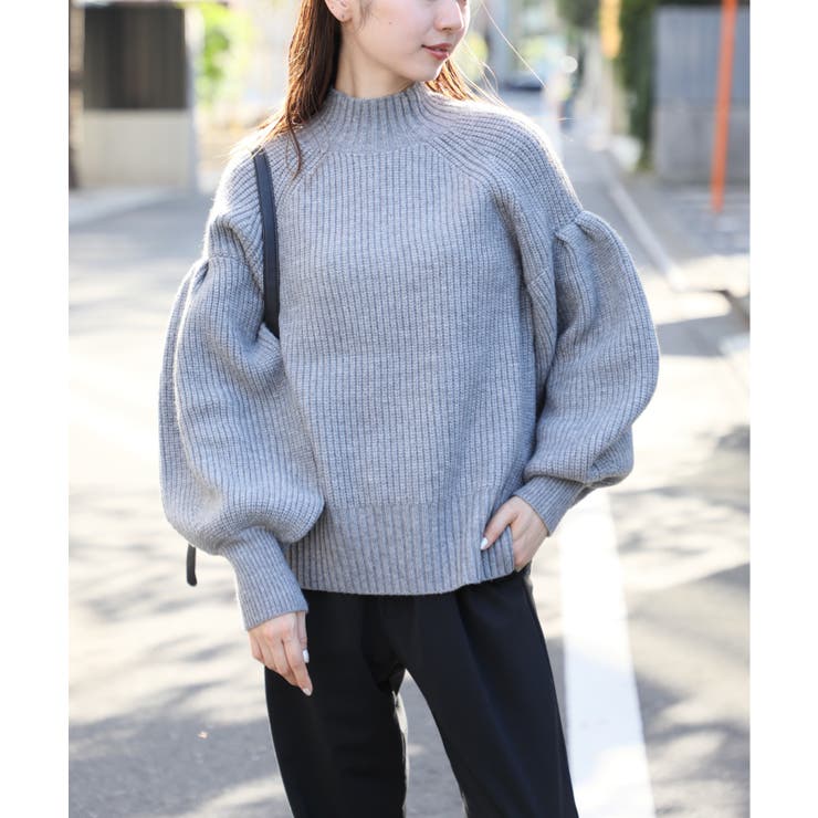 グレー | 【SETUP7】バルーンスリーブハイネックプルオーバーニット trc | SETUP7【WOMEN】