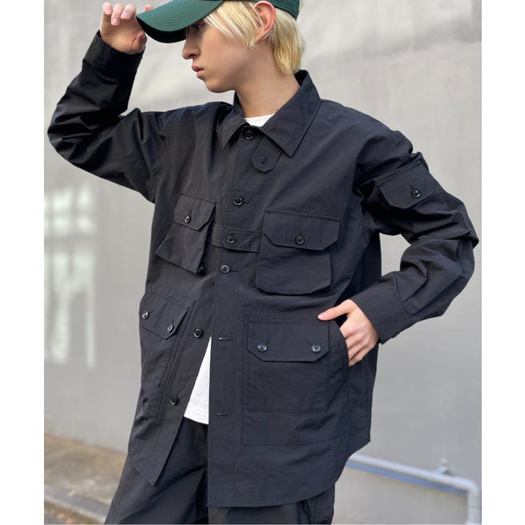 Explorer Shirt Jacket in Black Engineered Garments