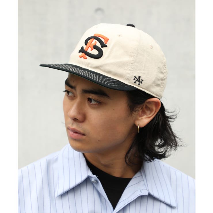 い出のひと時に、とびきりのおしゃれを！ AMERICAN NEEDLE】ベースボールロゴストレートキャップ[品番 帽子