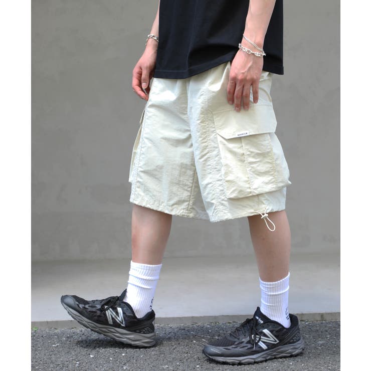 MAISON CLUB】ワイドカーゴハーフパンツ ショートパンツ[品番
