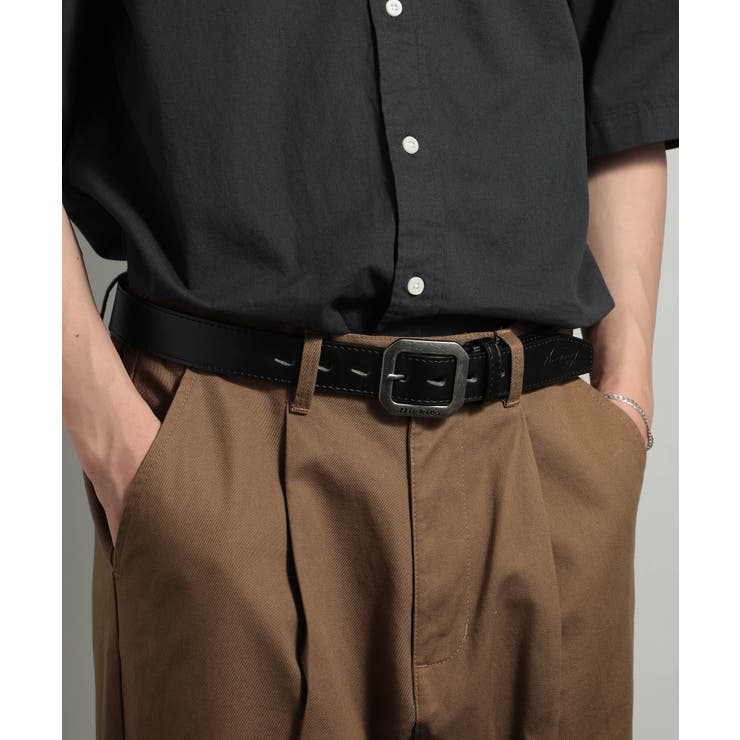 ✨Made in USA✨ディッキーズ★レザーベルト★ブラック★W32★極美品 Dickies ディッキーズ ベルト メンズ 本革 大きいサイズ DICKIES