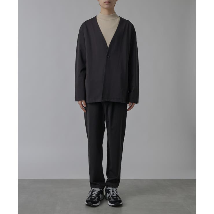 360度ストレッチリラックスフィットノーカラージャケット ビジネス