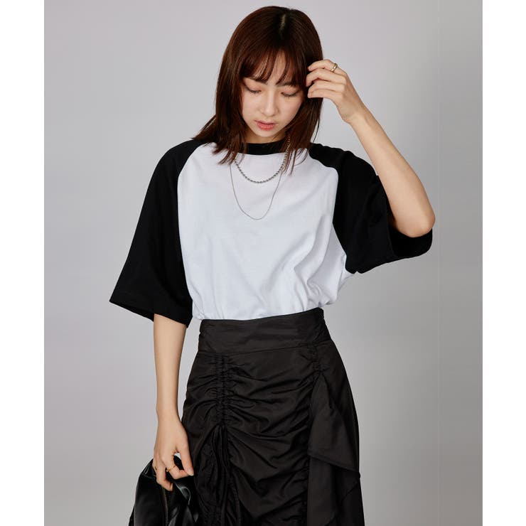 ホワイト×ブラック | 【United Athle】5.6オンス ラグランTシャツ 5041 | SETUP7【WOMEN】